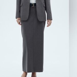 Tailored gray midi suit skirt from NA-KD